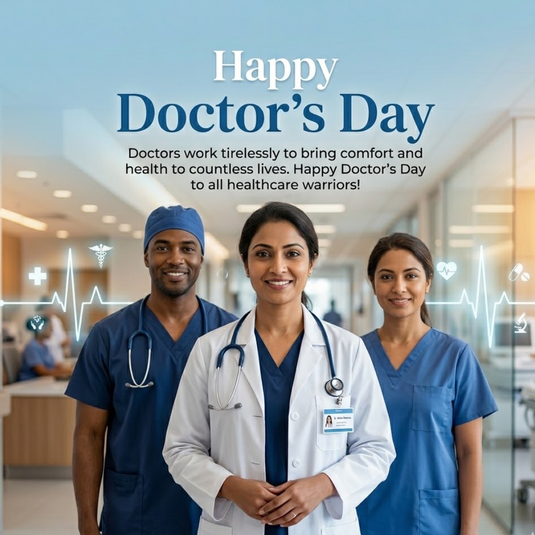 Doctors work tirelessly to bring comfort and health to countless lives. Happy Doctor's Day to all healthcare warriors!